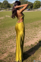 Robe de soirée sexy dos nu à fines bretelles, robe de bal Y7714