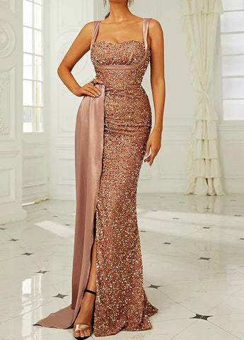 Backless Sequin Mermaid Prom Dress