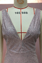 Sexy Gradient Sequined V Neck Evening Dresses