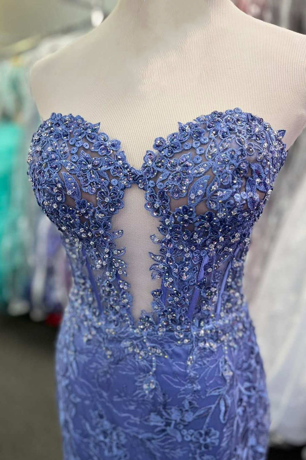 Gorgeous Mermaid Sweetheart Black Corset Prom Dress with Appliques