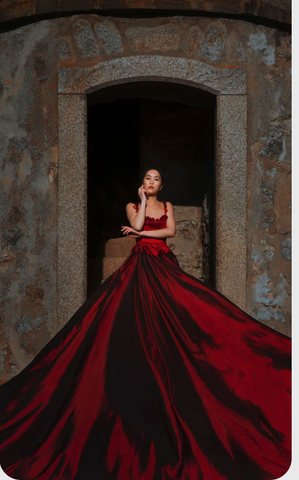 Magnifique robe de bal longue rouge sans manches Y308