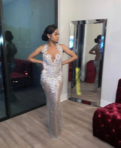 Robe de bal sexy, robe de bal sirène, robe de soirée longue et formelle, robe de bal noire pour fille Y98