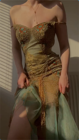 Unique Off The Shoulder Chiffon Tulle Prom Dress Long Mermaid Evening Dress Y8301