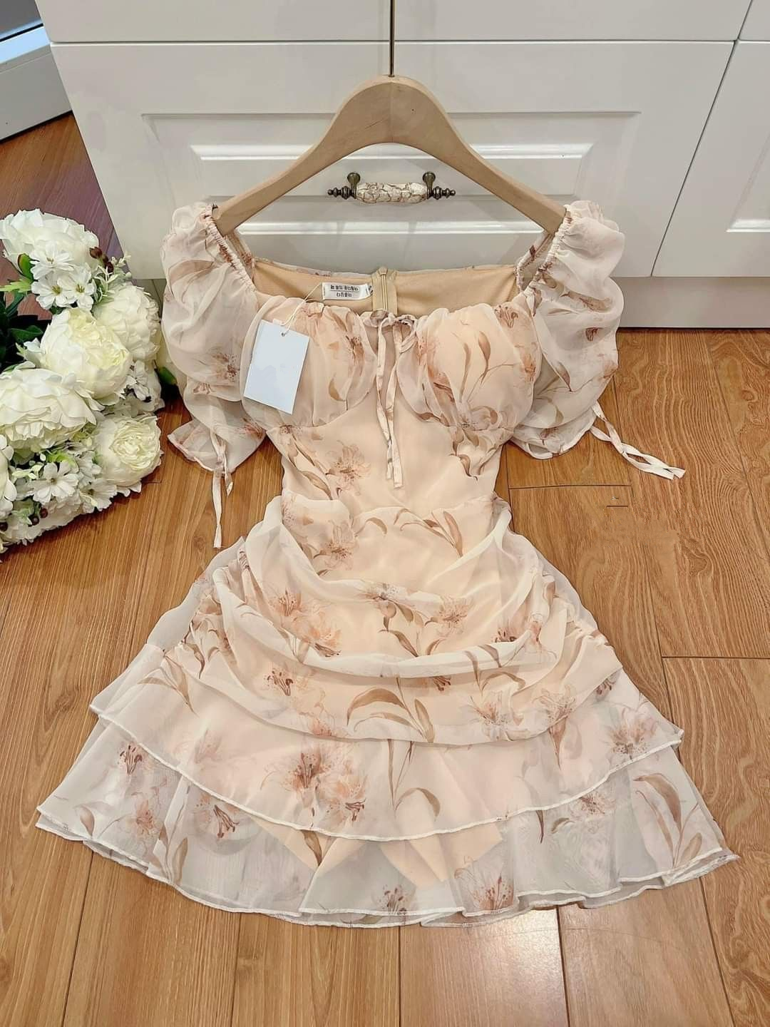 Robe de bal de promo mini vintage à fleurs, robe d'été décontractée Y2641