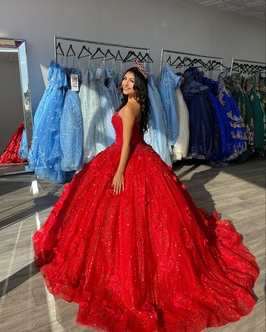 Elegante vestido de gala rojo para quinceañera o baile de graduación para los 16 años Y2059