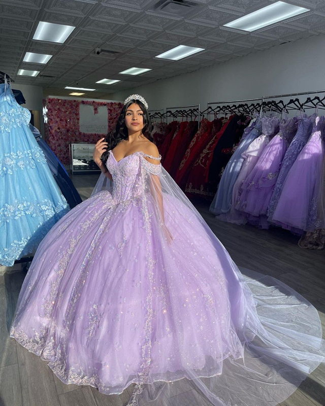 Vestido de quinceañera brillante de baile con apliques, flores, cuentas, cristales y corsé estilo princesa Y4413