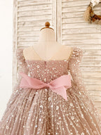 Vestido de cumpleaños de niña estilo princesa/de tul hasta la rodilla 
