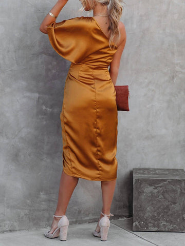 Robe de soirée asymétrique à une seule manche 