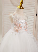 Vestido blanco de tul hasta la rodilla, corte en A (2003227138) 