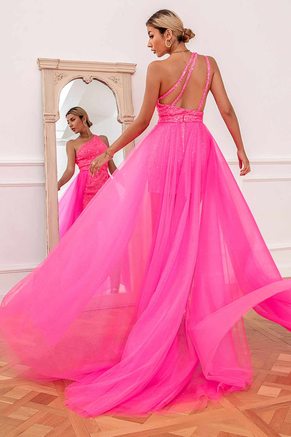 Robe de bal sexy à traîne amovible