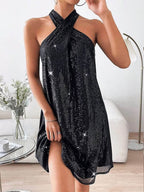 Robe dos nu à paillettes 