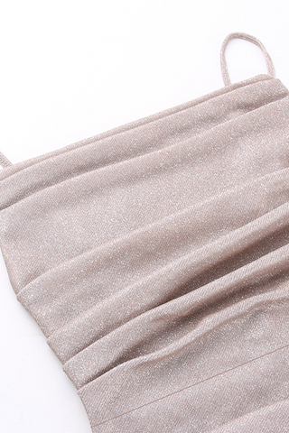 Robes de soirée sexy à paillettes dos nu, couleur unie 