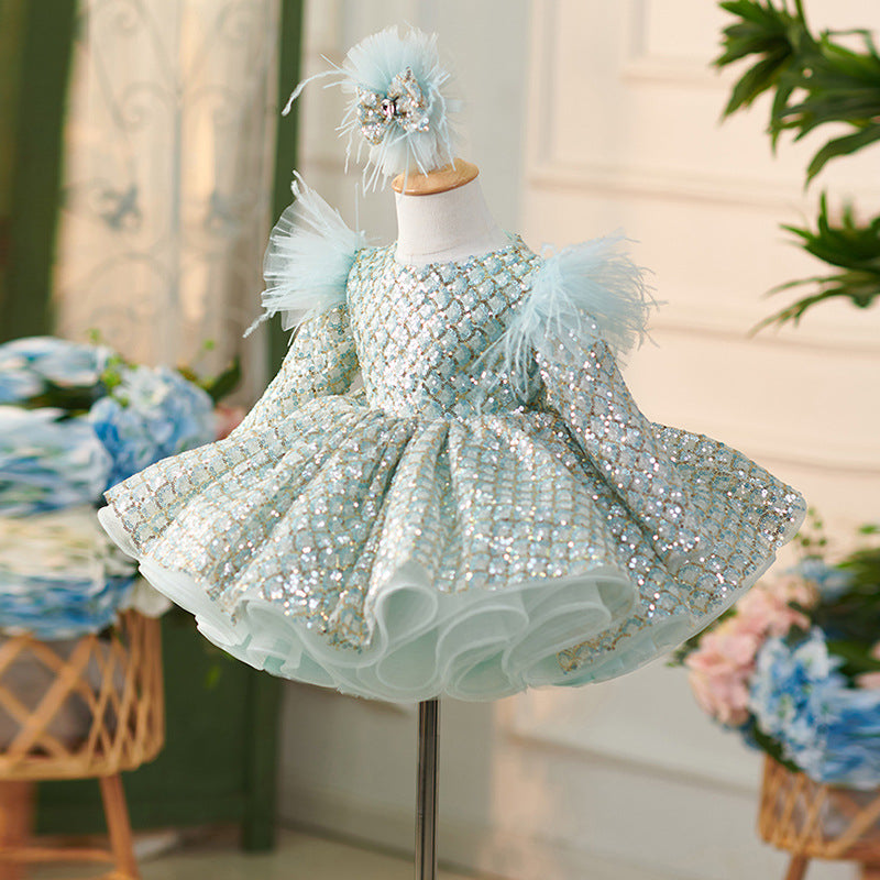 Vestido de tul con lentejuelas hasta la rodilla para bebé niña 