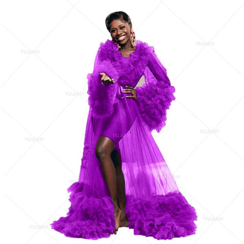 Vestido de novia de baile, bata de tul vaporosa para sesión de fotos, vestido de fiesta de boda para mujer embarazada