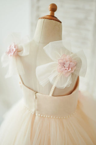 Vestido de gala/vestido de princesa de satén y tul hasta el suelo 