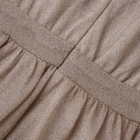 Robe de soirée élégante à empiècements unis et col en V plissé (4 couleurs) 