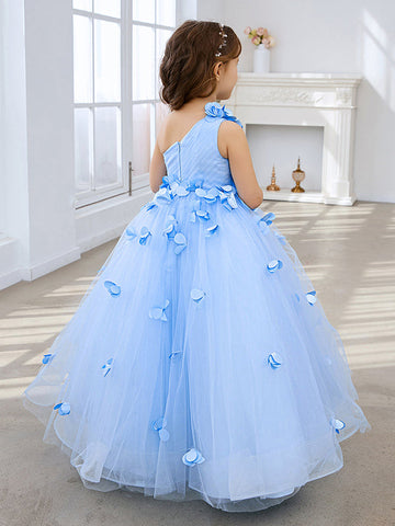 Vestido de princesa/vestido de tul hasta el suelo para niña de las flores 