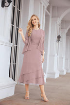 Robe de soirée deux pièces Sunnderly, coupe trapèze, pour la mère de la mariée, référence SY28072