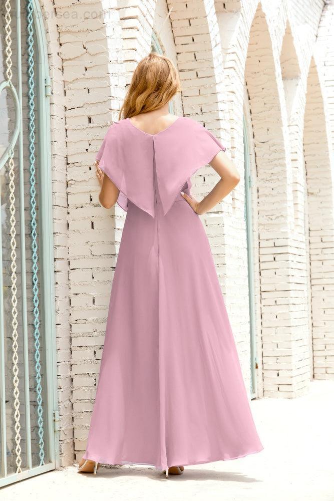 Vestido Baoleely para la madre de la novia, talla grande, escote en V, largo hasta el suelo, formal, para invitada de boda 28020