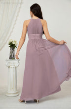Robe de soirée formelle Baoleely en mousseline de soie, col licou, longue, sans manches, robe de demoiselle d'honneur 2802 