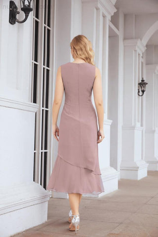 Vestido de fiesta formal de dos piezas corte A para la madre de la novia Sunderly SY28072