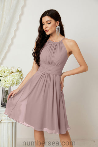 Vestidos de fiesta de bienvenida con cuello halter, vestido formal de cóctel para noche 28011 