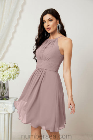 Vestidos de fiesta de bienvenida con cuello halter, vestido formal de cóctel para noche 28011 