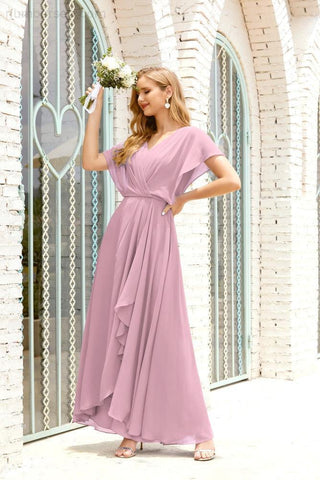 Vestido Baoleely para la madre de la novia, talla grande, escote en V, largo hasta el suelo, formal, para invitada de boda 28020