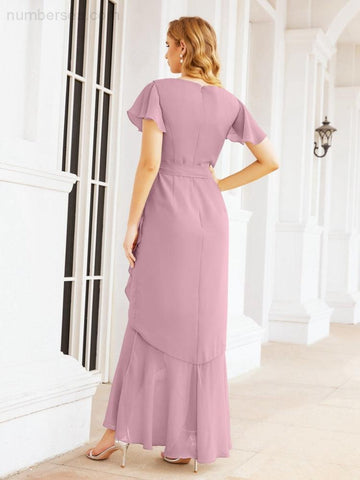 Vestidos de dama de honor Baoleely con volantes, estilo sirena, para fiestas formales, vestidos de noche, bailes de graduación y vestidos de violín 28042