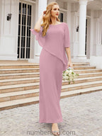Vestido largo de fiesta formal Sunderly para la madre de la novia con capa de volantes SY28026