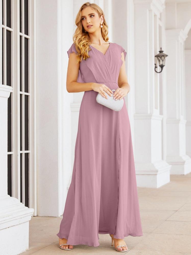 Robe de demoiselle d'honneur Sunnderly, robe de bal formelle à cape, robe dos nu pour la mère de la mariée SY28058 