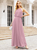 Baoleely  Halter Long Bridesmaid Dresses Formal A line Juniors Dress 28029