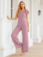 Baoleely Women's One Shoulder Long Jumpsuit Formal Evening Dress Long Bridesmaid Dresses Pants Wedding Party 28034