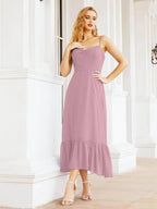 Baoleely Blackless Strap Bridesmaid Dress Ankle Length 28028