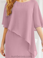 Vestido largo de fiesta formal Sunderly para la madre de la novia con capa de volantes SY28026