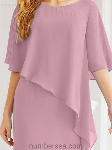 Vestido largo de fiesta formal Sunderly para la madre de la novia con capa de volantes SY28026