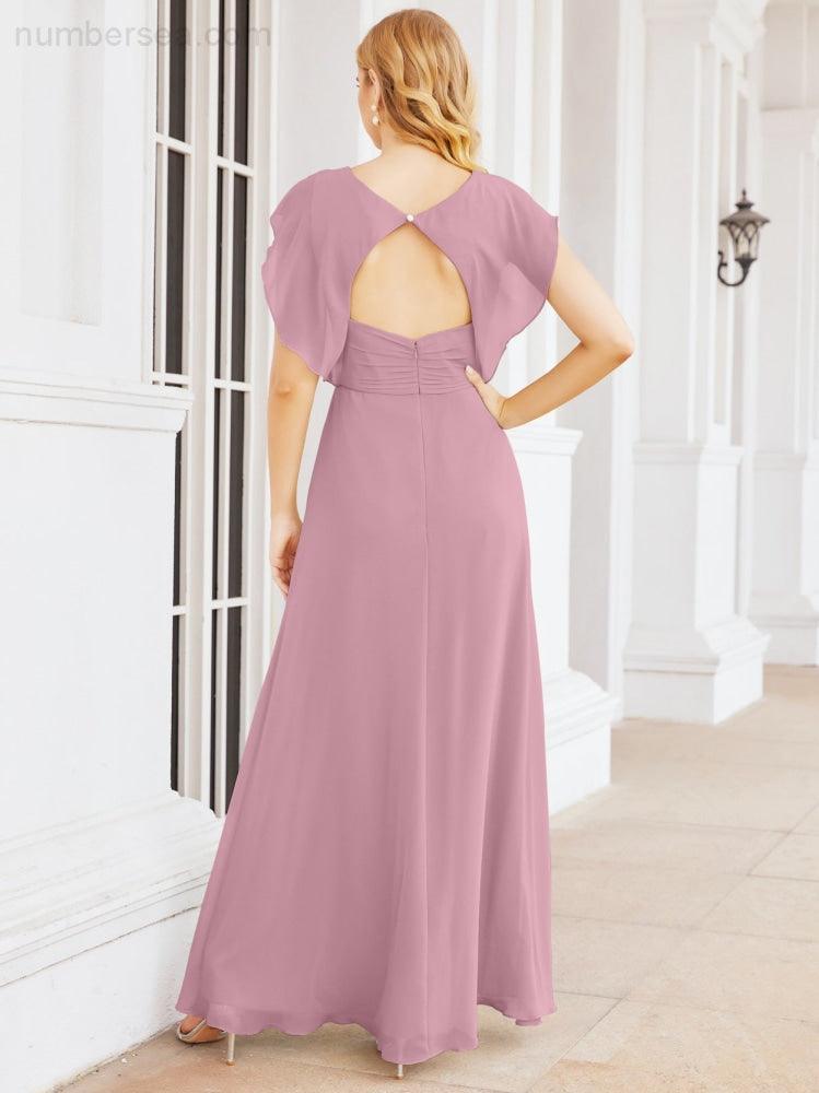 Vestidos de dama de honor Sunderly, vestido de gala formal con capa, vestido con espalda descubierta para la madre de la novia SY28058 