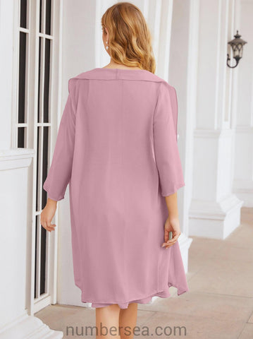 Vestidos de la madre de la novia de Sunderly, vestido de graduación, vestido plisado informal SY28065