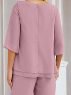 Baoleely Élégante robe mère de la mariée 2 pièces, grande taille, pantalon, volants, couches argentées, peignoir 28064