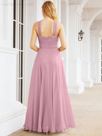 Baoleely Crisscross Halter Bridesmaid Dresses for Party Wedding Evening Prom Maxi Ball Gowns 28053