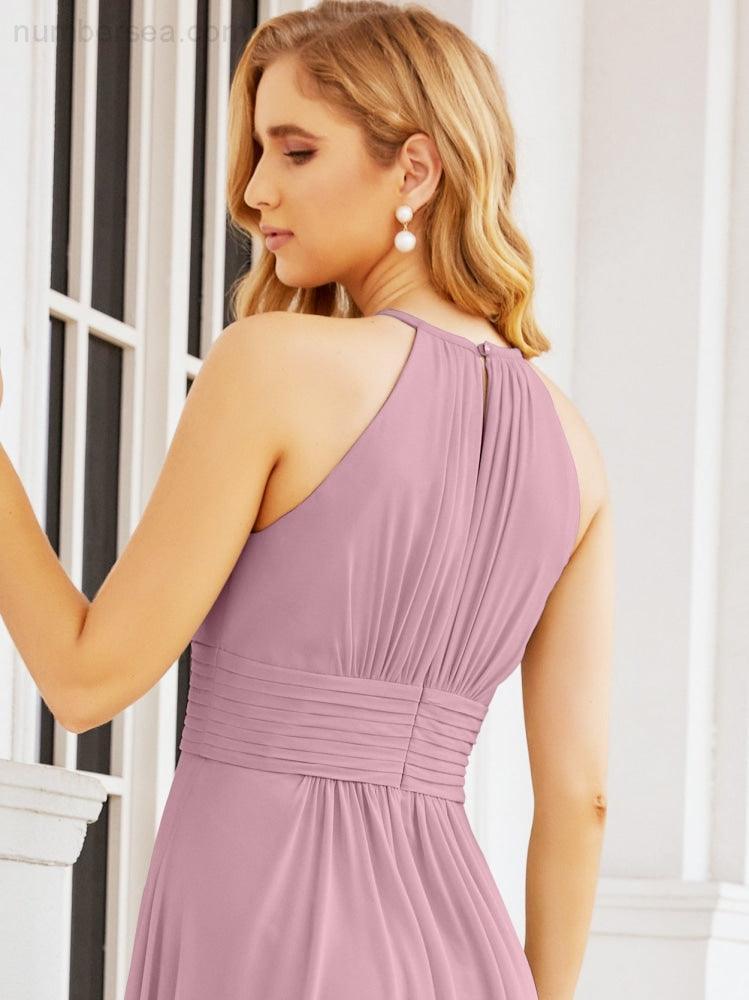 Baoleely Keyhole Bridesmaid Dresses Sleeveless Formal Evening Party Prom Gowns 28043