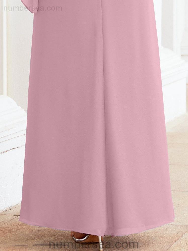 Vestido largo de fiesta formal Sunderly para la madre de la novia con capa de volantes SY28026