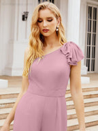 Baoleely Women's One Shoulder Long Jumpsuit Formal Evening Dress Long Bridesmaid Dresses Pants Wedding Party 28034
