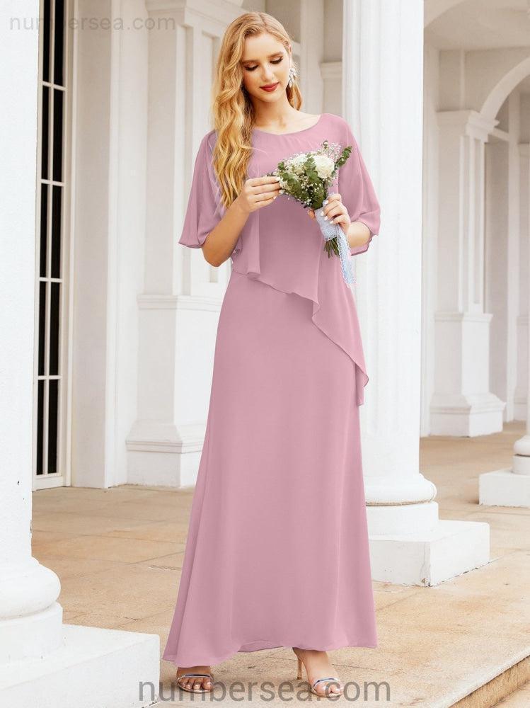 Vestido largo de fiesta formal Sunderly para la madre de la novia con capa de volantes SY28026