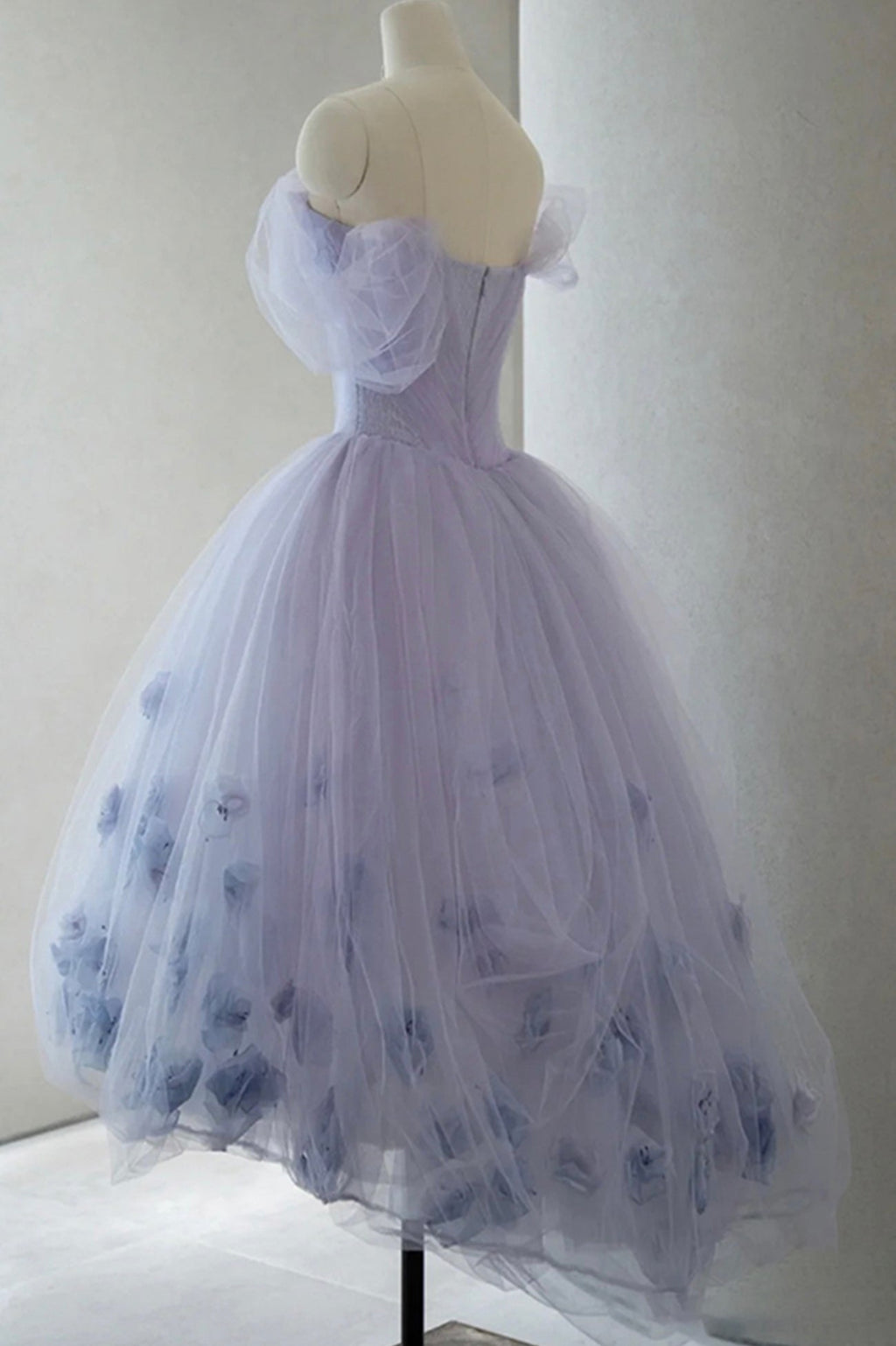 Vestido corto de tul corte A para baile de graduación, lindo vestido de fiesta con hombros descubiertos