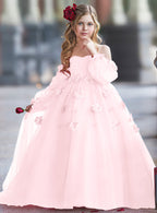 Vestidos de princesa con flores en 3D para niña 