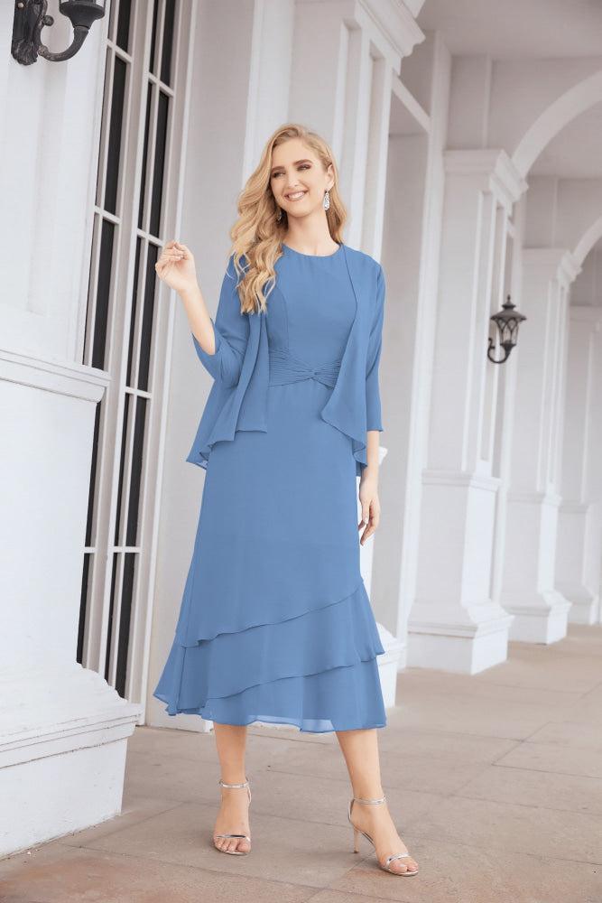 Robe de soirée deux pièces Sunnderly, coupe trapèze, pour la mère de la mariée, référence SY28072
