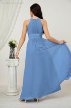 Robe de soirée formelle Baoleely en mousseline de soie, col licou, longue, sans manches, robe de demoiselle d'honneur 2802 