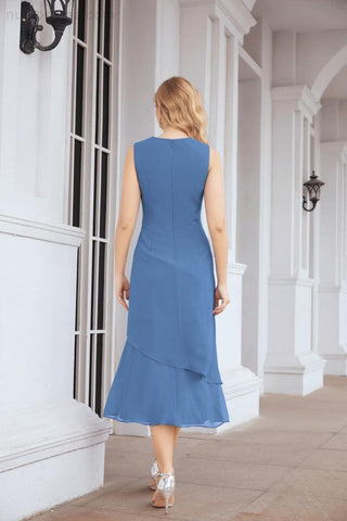 Vestido de fiesta formal de dos piezas corte A para la madre de la novia Sunderly SY28072