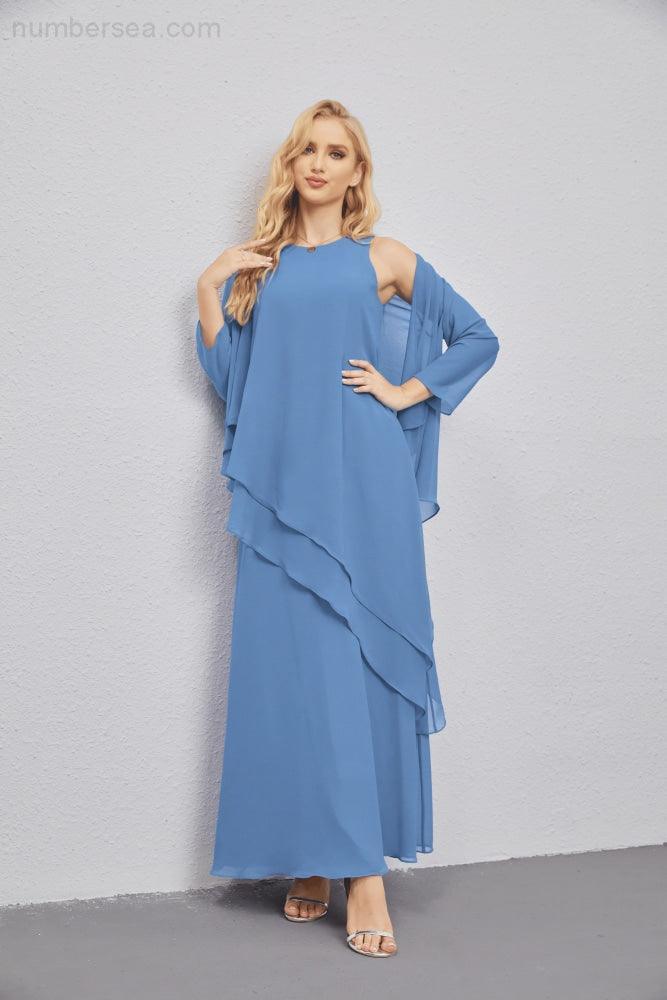 Vestidos de madre de la novia con cárdigan ligero abierto al frente, vestido formal de fiesta 28081 
